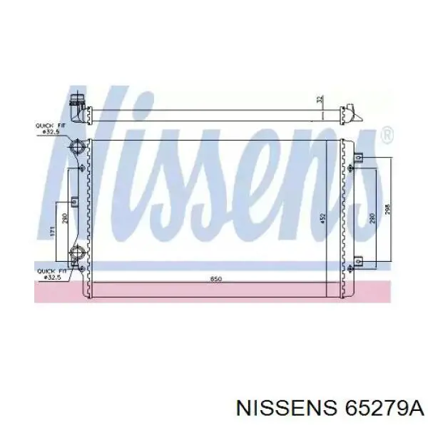 Купить 65279A Nissens Радиатор водяной