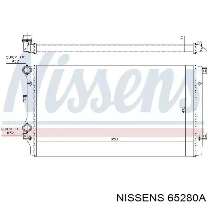 Радиатор охлаждения двигателя NISSENS 65280A