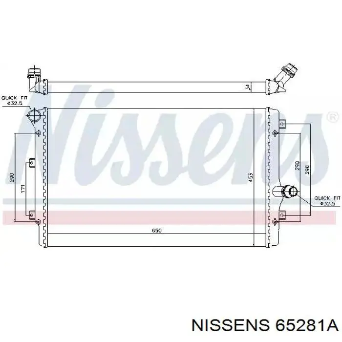 Radiador refrigeración del motor 65281A Nissens