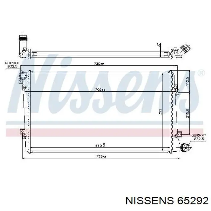 Radiador refrigeración del motor 65292 Nissens