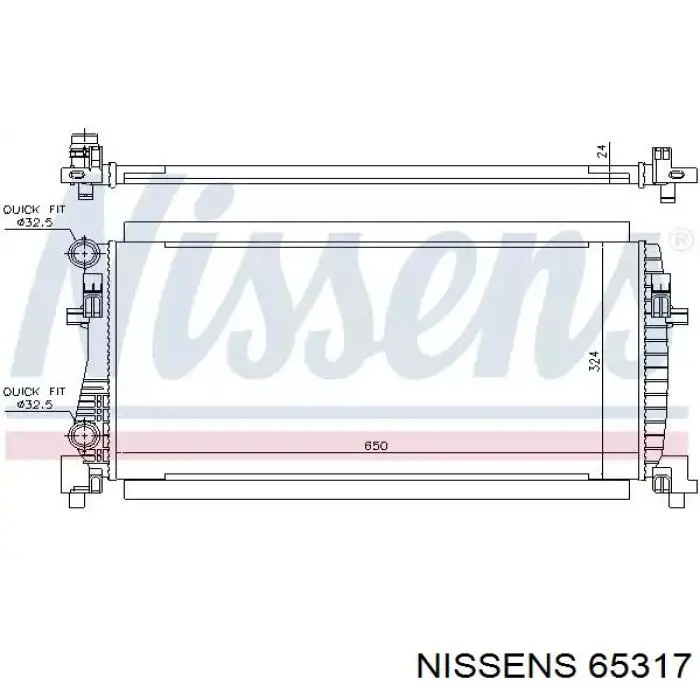 65317 Nissens radiador de esfriamento de motor