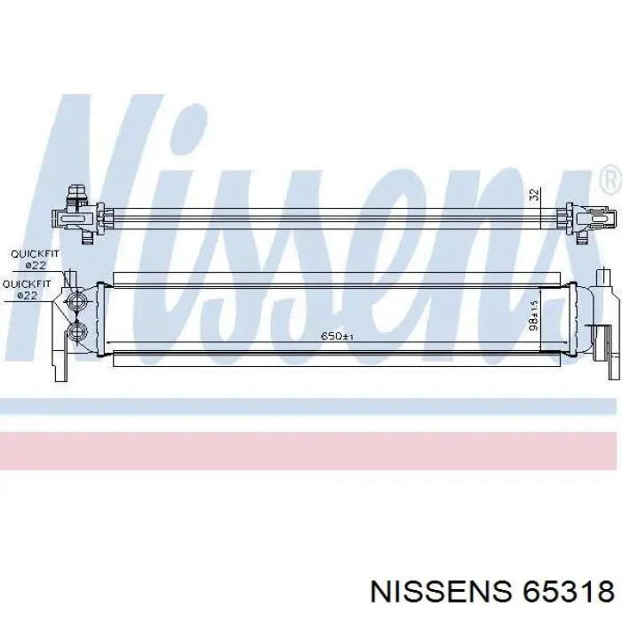 Радиатор охлаждения двигателя дополнительный NISSENS 65318