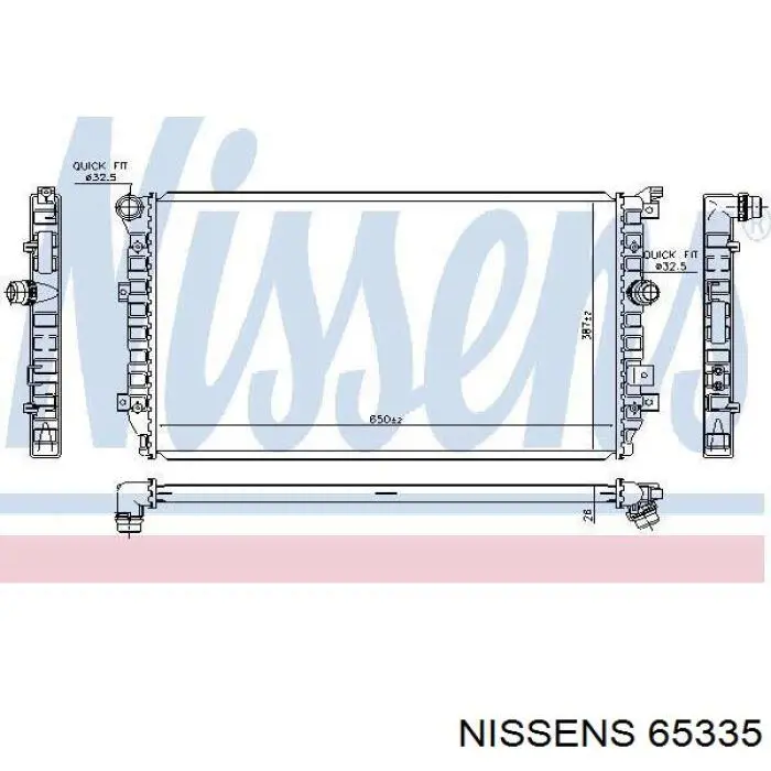 Купить 65335 Nissens Радиатор водяной