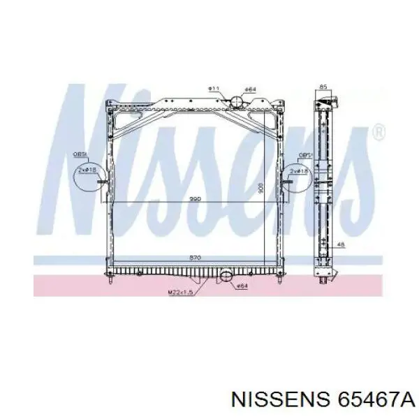 Радиатор 65467A Nissens