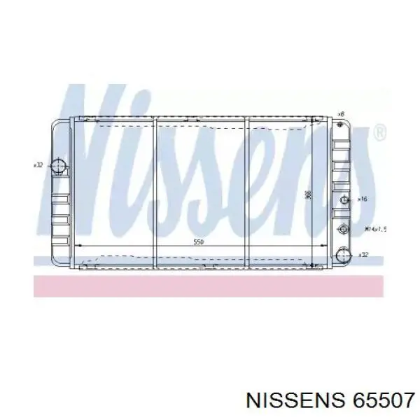 Radiador refrigeración del motor 65507 Nissens