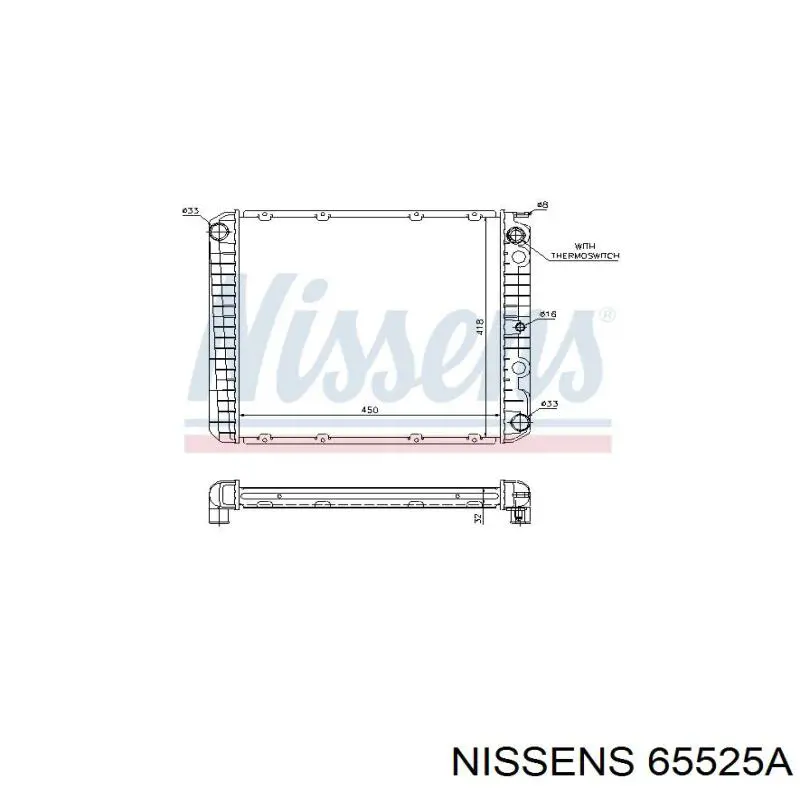 Радиатор охлаждения двигателя Nissens 65525A