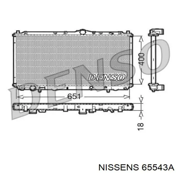 Купить 65543A Nissens Радиатор водяной