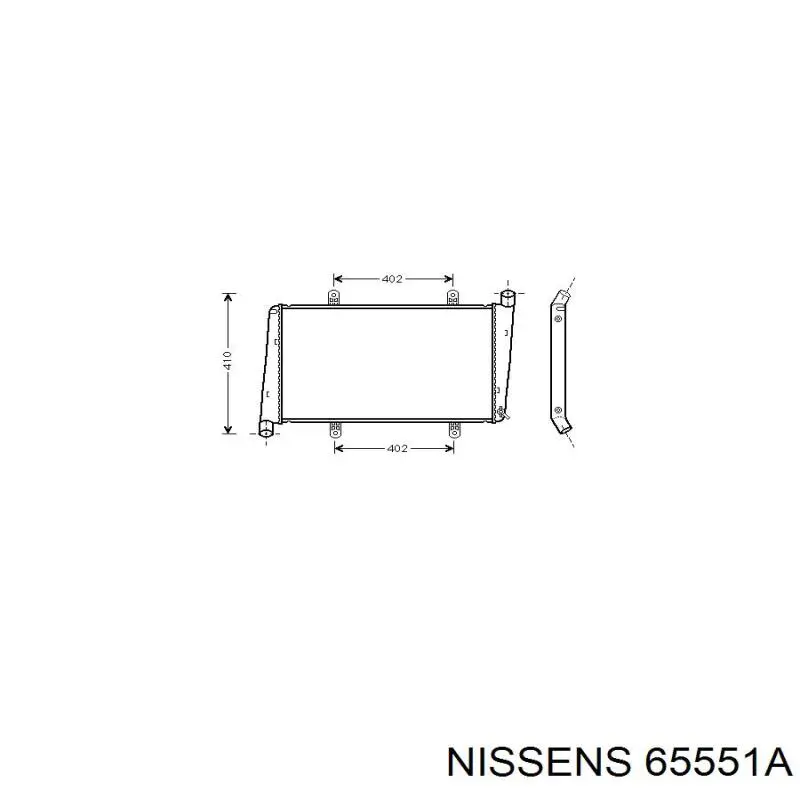 Radiador refrigeración del motor 65551A Nissens