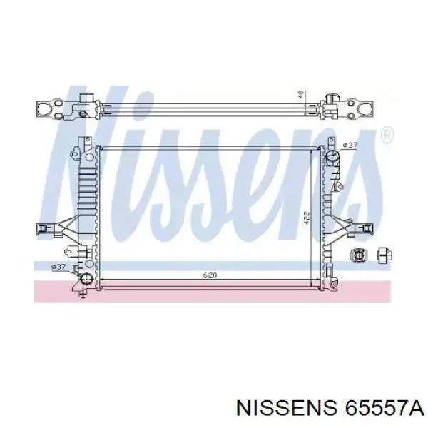Radiador refrigeración del motor 65557A Nissens