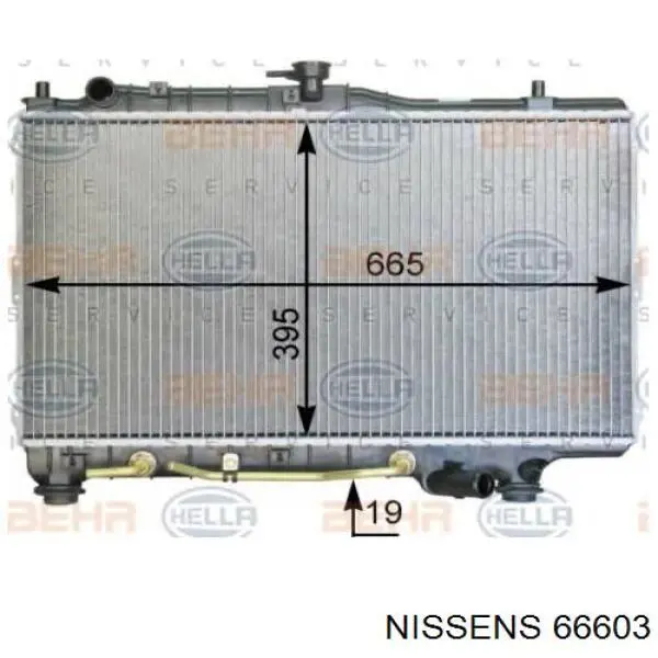 Radiador refrigeración del motor 66603 Nissens
