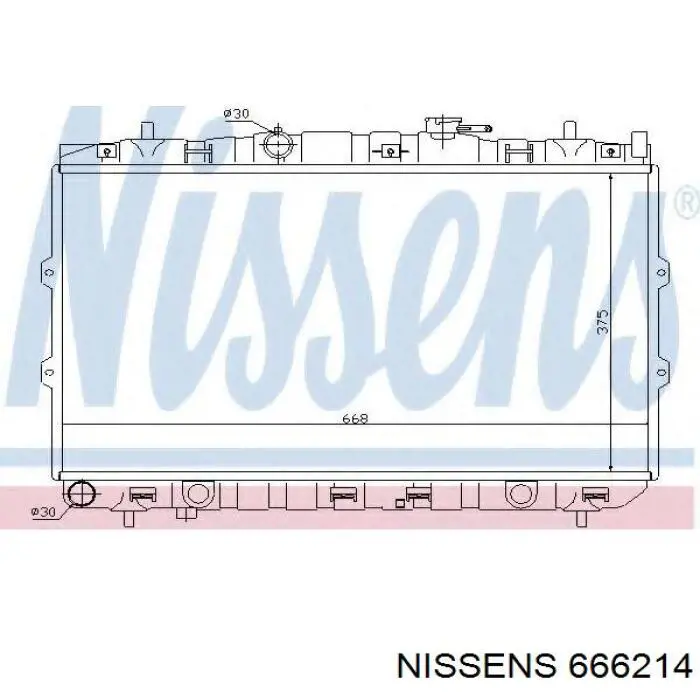 Купить 666214 Nissens Радиатор водяной