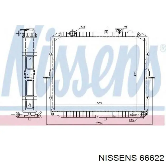 Купить 66622 Nissens Радиатор водяной