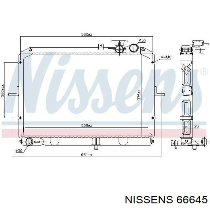 Радиатор 66645 Nissens