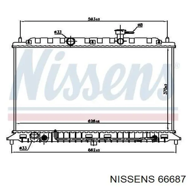 Radiador refrigeración del motor 66687 Nissens