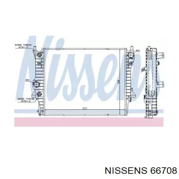 Радиатор охлаждения двигателя Nissens 66708 цена, от 275.19 USD