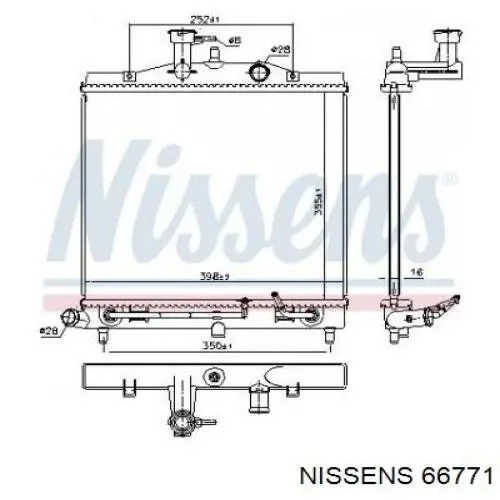 Radiador refrigeración del motor 66771 Nissens