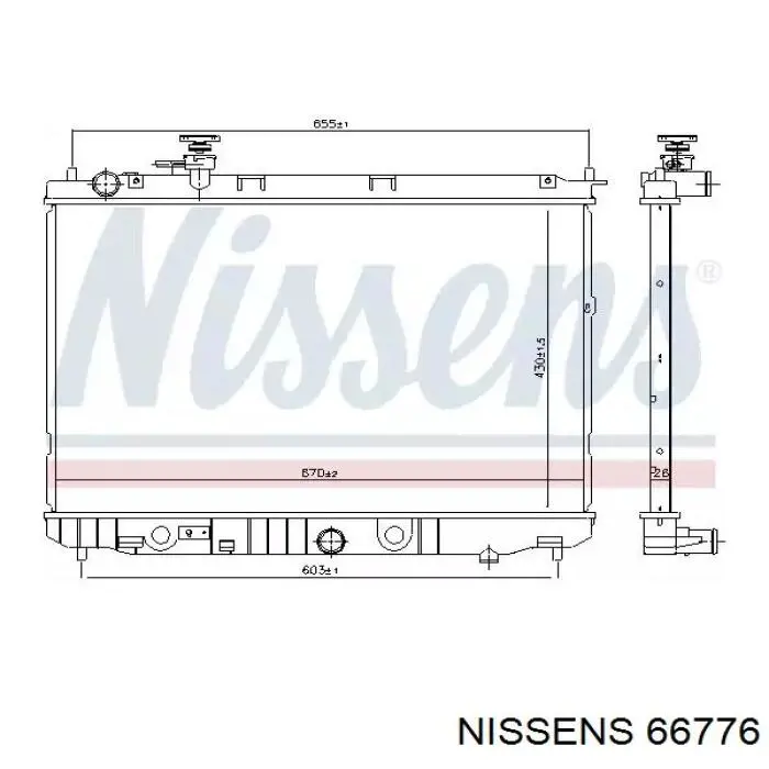 66776 Nissens radiador de esfriamento de motor