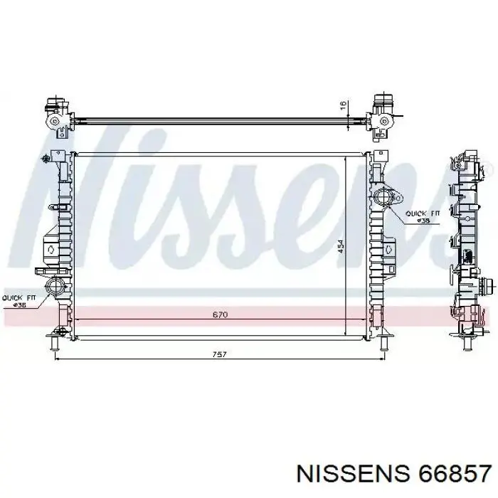 Радиатор 66857 Nissens