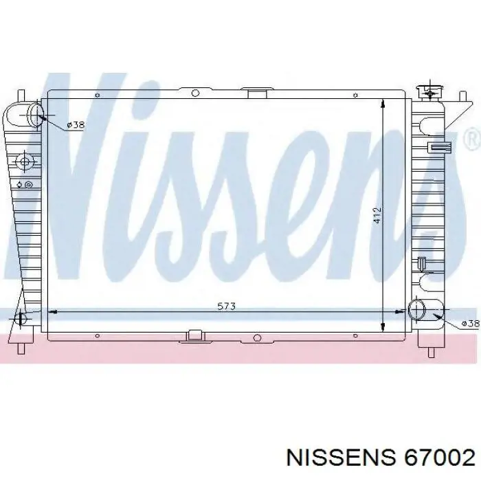 Radiador refrigeración del motor 67002 Nissens