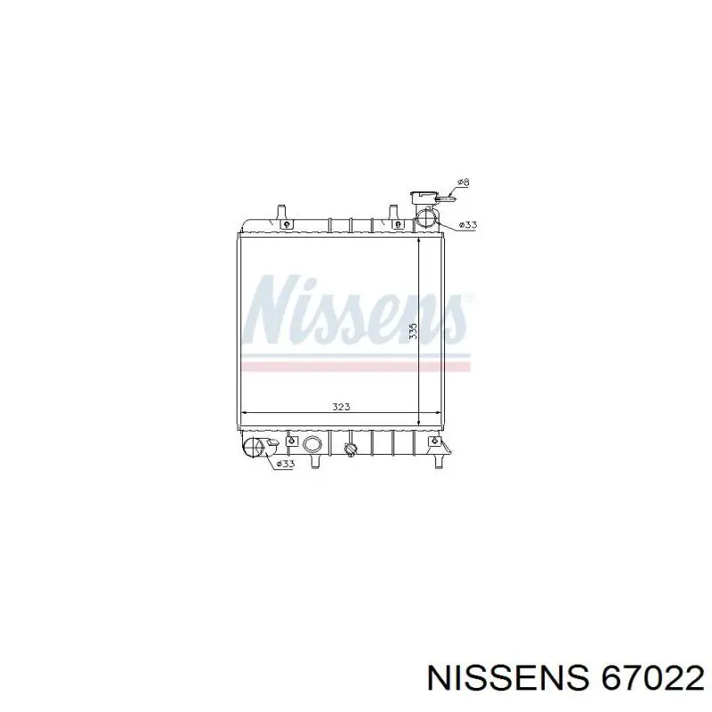 Купить 67022 Nissens Радиатор водяной