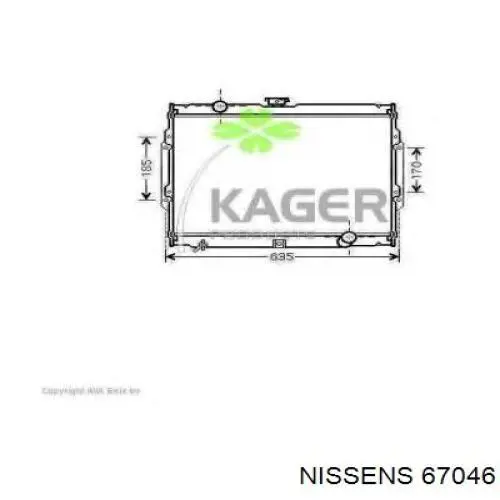 Радиатор охлаждения двигателя Nissens 67046 цена, от 7935.30 UAH