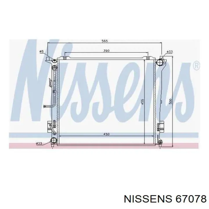 Radiador refrigeración del motor 67078 Nissens