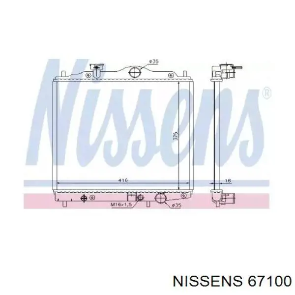 67100 Nissens Радиатор основной