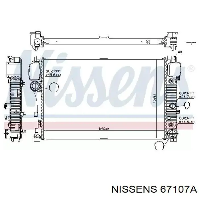 Radiador refrigeración del motor 67107A Nissens