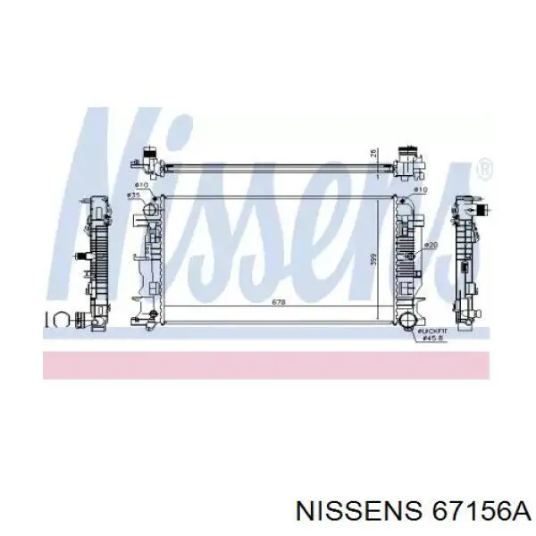 Radiador refrigeración del motor 67156A Nissens