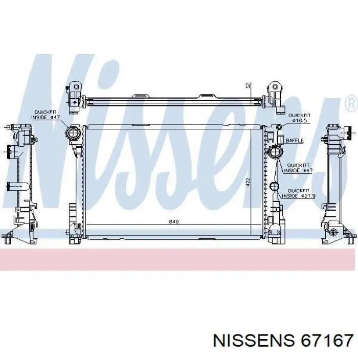 Радиатор охлаждения двигателя Nissens 67167 цена, от 185.09 USD