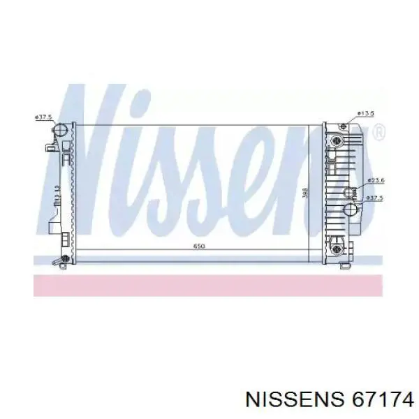 Купить 67174 Nissens Радиатор водяной