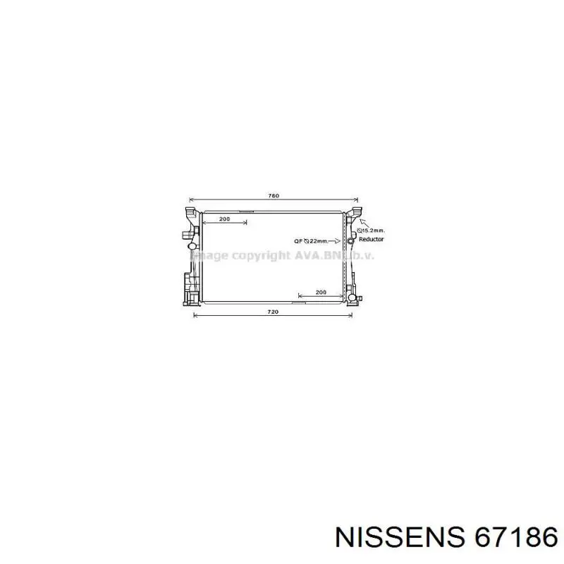 Купить 67186 Nissens Радиатор водяной