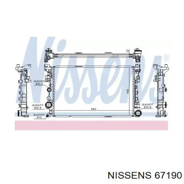 67190 Nissens radiador de esfriamento de motor