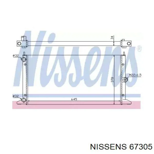 Радиатор охлаждения двигателя Nissens 67305 цена, от 72.66 USD