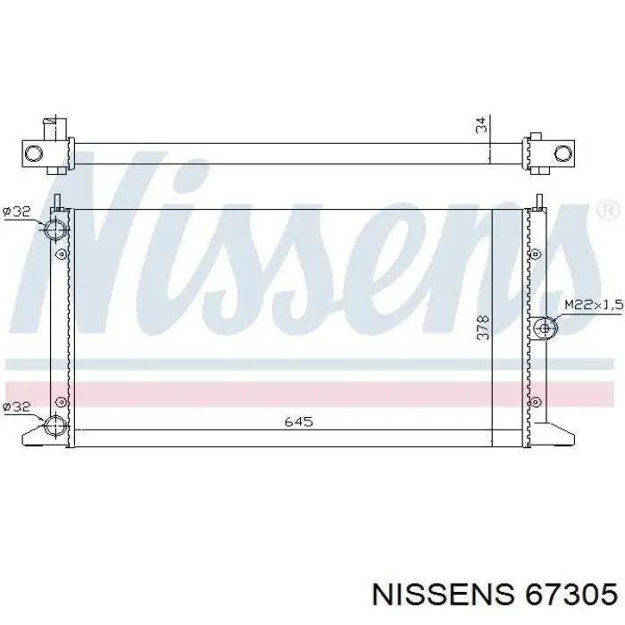 Купить 67305 Nissens Радиатор водяной
