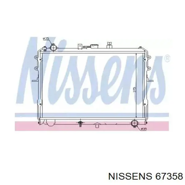 Radiador refrigeración del motor 67358 Nissens