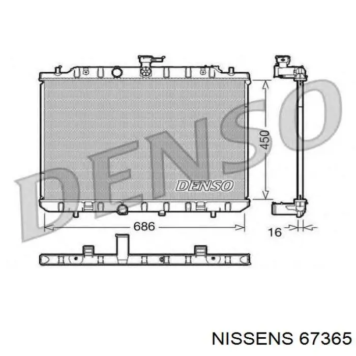 Радиатор охлаждения двигателя Nissens 67365 цена, от 157.05 USD