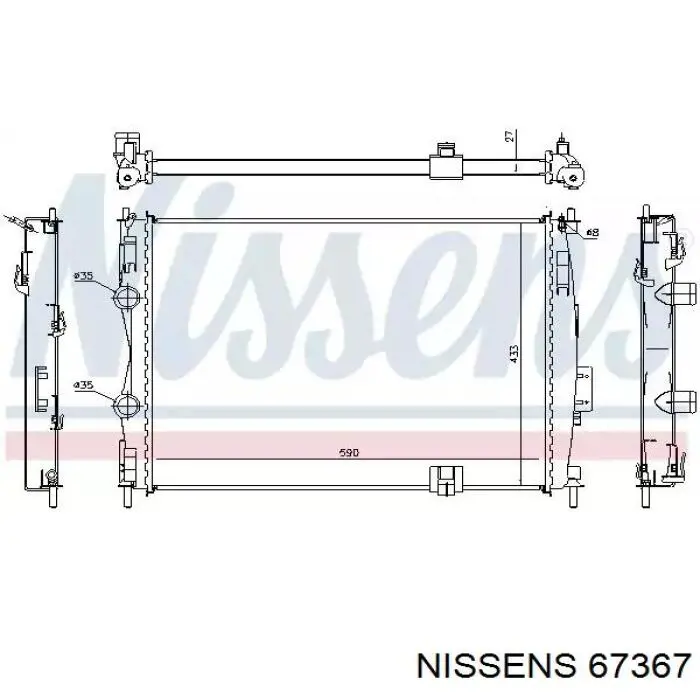 67367 Nissens radiador de esfriamento de motor