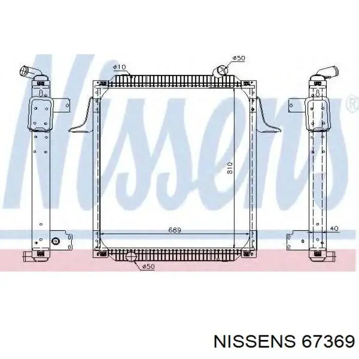 Купить 67369 Nissens Радиатор водяной