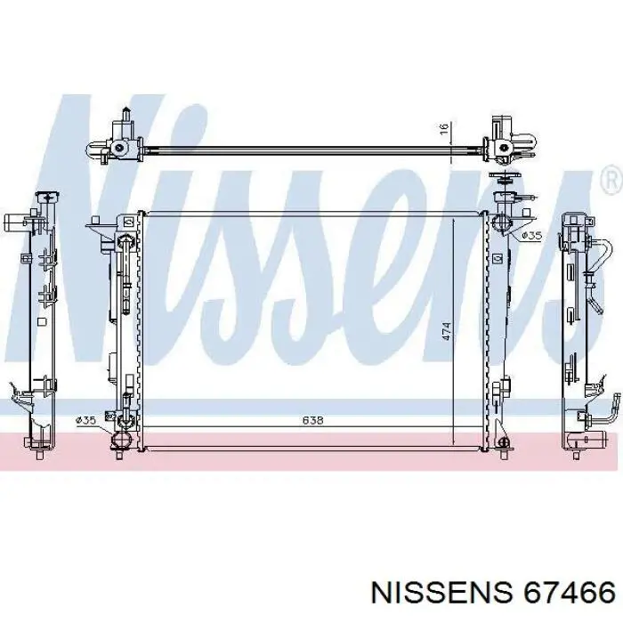 Радиатор охлаждения двигателя Nissens 67466 цена, от 140.51 USD