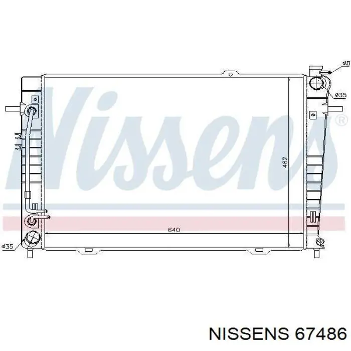 Радиатор охлаждения двигателя Nissens 67486 цена, от 107.26 USD