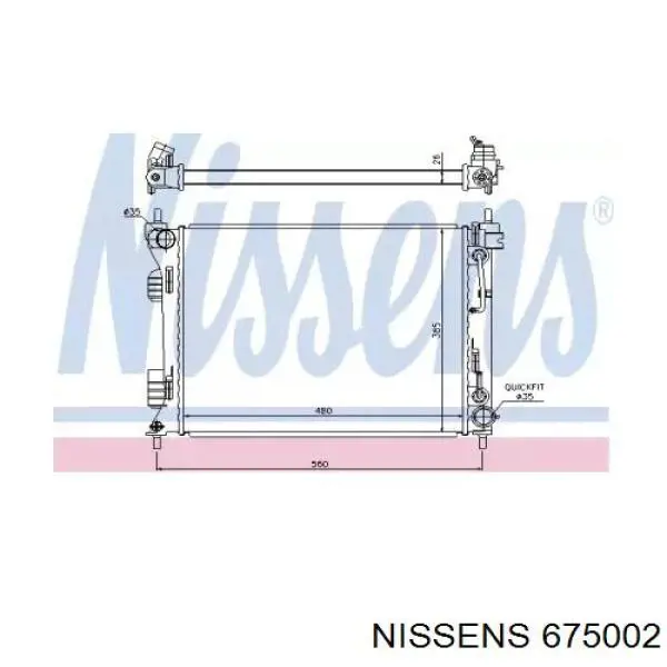 675002 Nissens radiador de esfriamento de motor