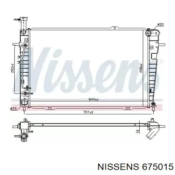 675015 Nissens radiador de esfriamento de motor