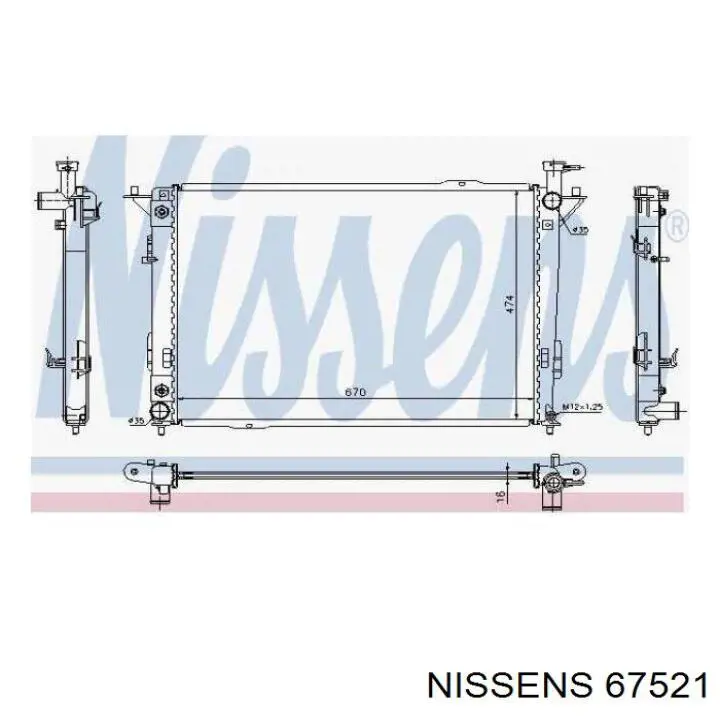 Радиатор охлаждения двигателя Nissens 67521 цена, от 151.35 USD