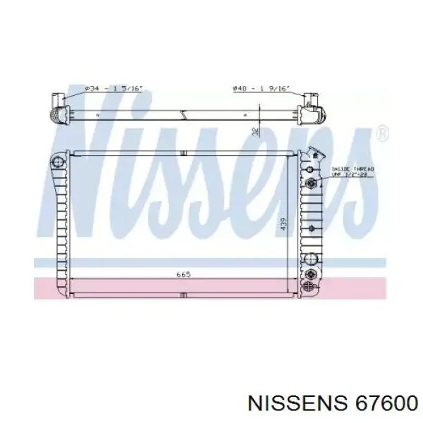 Радиатор 67600 Nissens