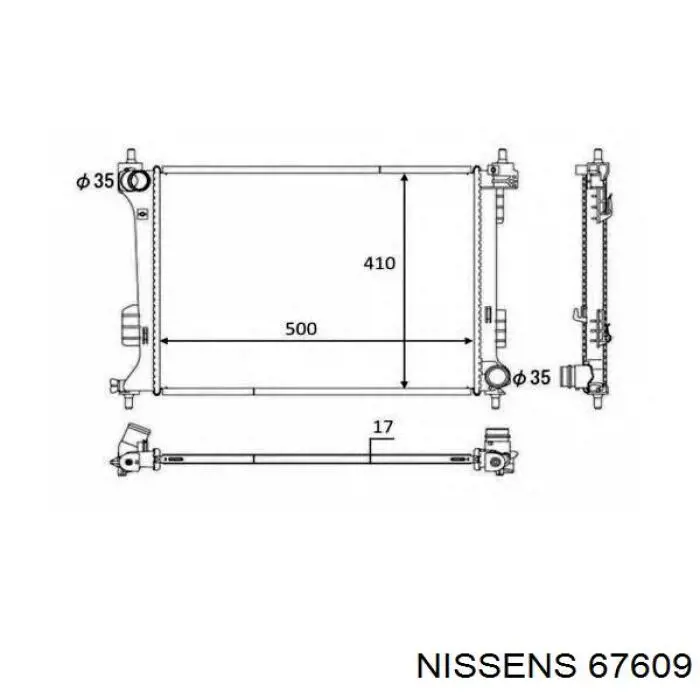 67609 Nissens Радиатор основной