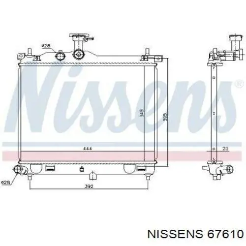 67610 Nissens radiador de esfriamento de motor