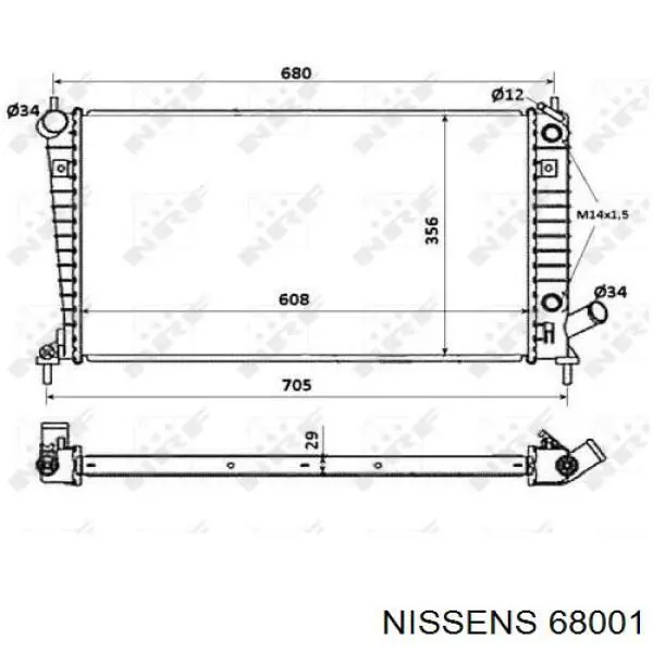 Радиатор 68001 Nissens