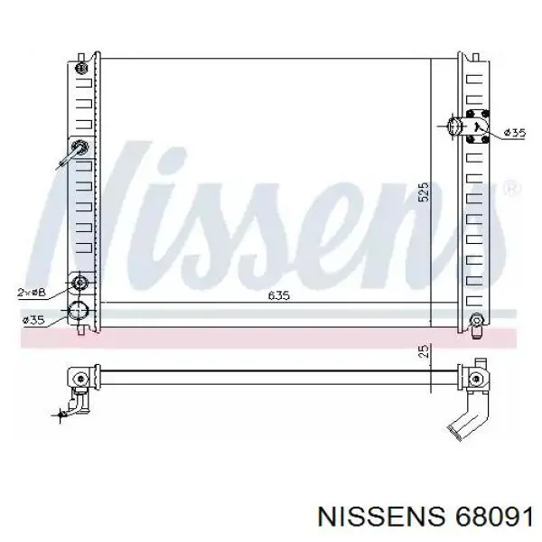 Радиатор 68091 Nissens