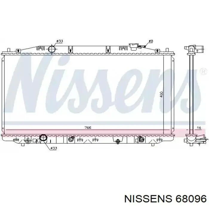 Radiador refrigeración del motor 68096 Nissens